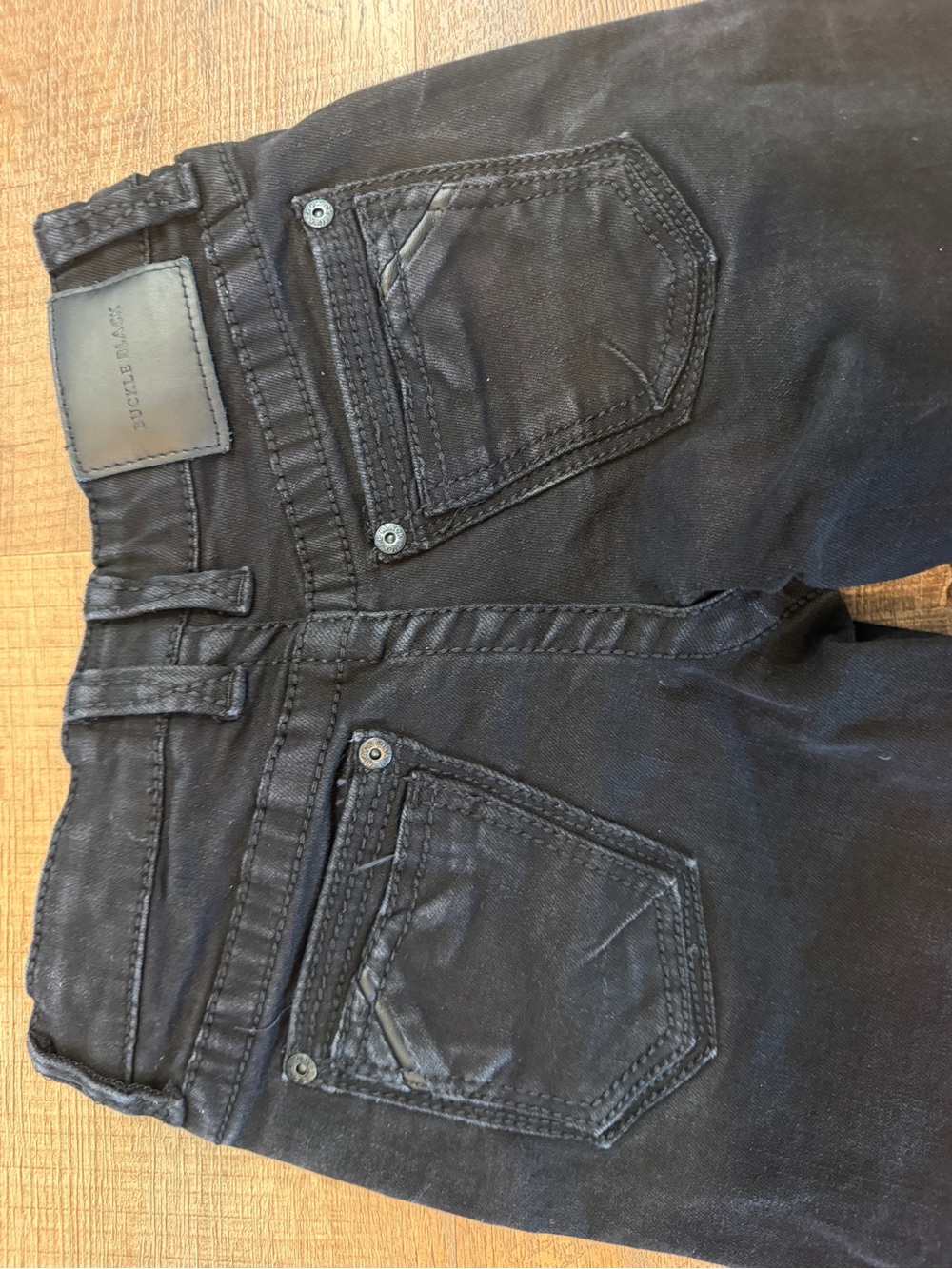 Buckle Kids Black Denim Jeans with Back Pocket Detail